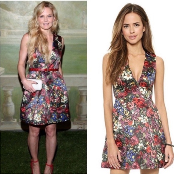 ALICE + OLIVIA Kiro Floral Deep V Lantern Dress Size 2 - Picture 14 of 14